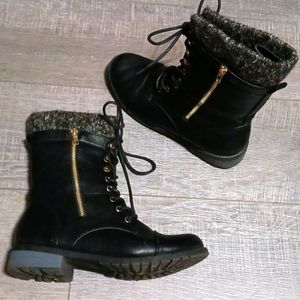 COMBAT BOOTS Zippered Laced Sock Style Goth Moto Witchy Punk Streetwear